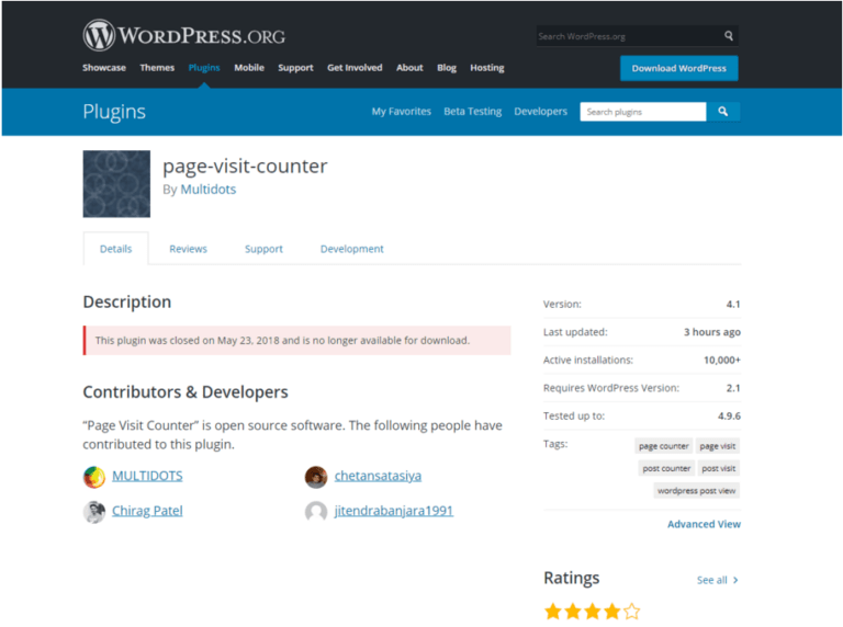 Bild des entsprechenden Plugins aus dem Wordpress Extensions Directory